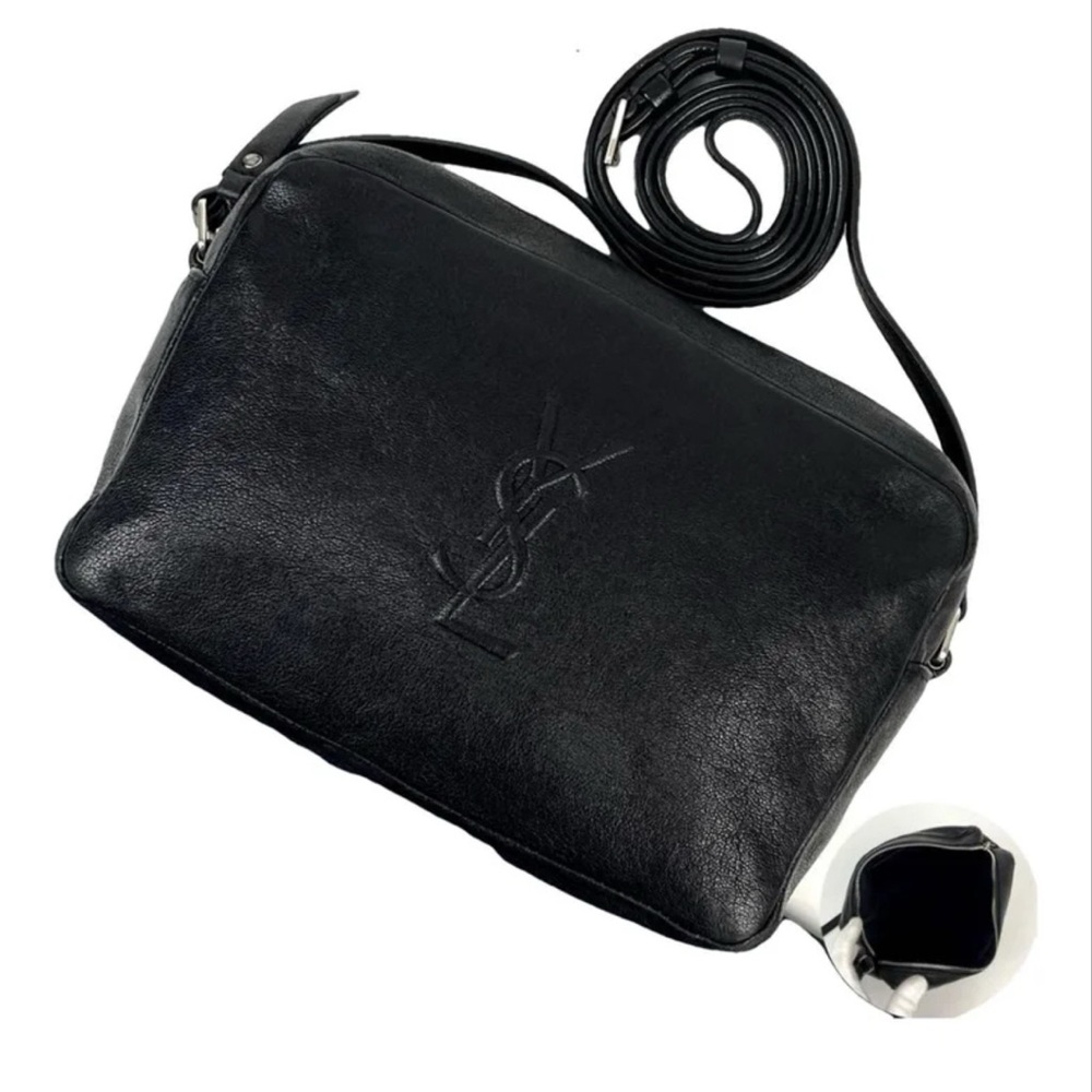 Yves Saint Laurent Lou Camera Bag Black – YSL Leather Crossbody Designer Handbag